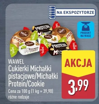 Cukierki Michałki pistacjowe/Michałki Protein/Cookie promocja w Aldi