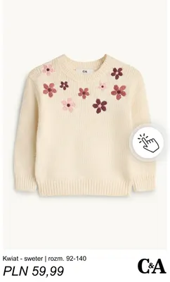 Kwiat - sweter rozm. 92-140 C & A promocja w C&A