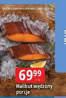 Halibut wędzony porcje promocja w Leclerc