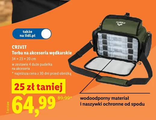 Torba na akcesoria wędkarskie promocja w Lidl