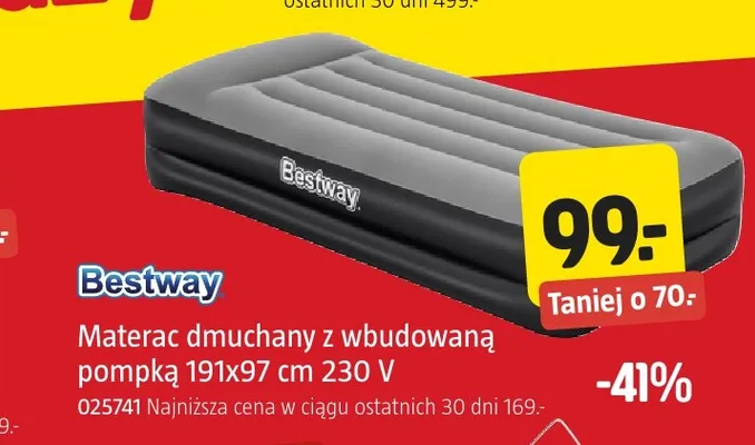 Materac dmuchany z wbudowaną pompką Bestway promocja w Jula