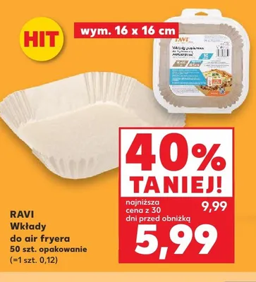 Wkłady do air fryera RAVI wym. 16x16cm promocja w Kaufland