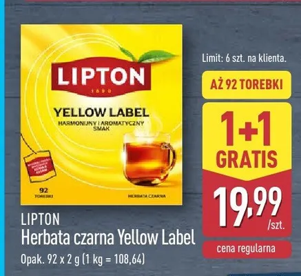 Herbata czarna Yellow Label promocja w Aldi