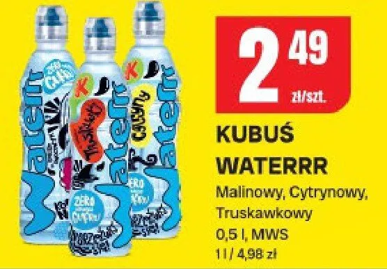 Napój waterrr malinowy, cytrynowy, truskawkowy promocja w Chorten