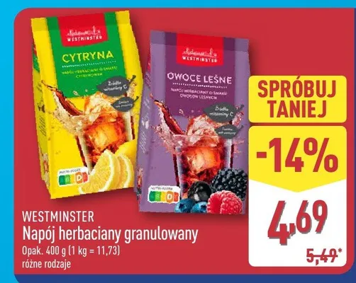 Herbata granulowana napój herbaciany promocja w Aldi