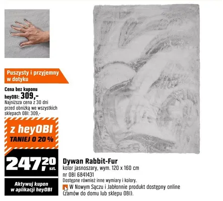 Dywan Rabbit-Fur promocja w OBI