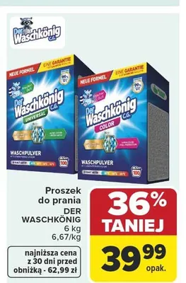 Proszek do prania Der Waschkönig Universal promocja w Carrefour