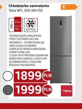 Chłodziarko-zamrażarka Teka NFL 355 WH biała promocja w kakto.pl