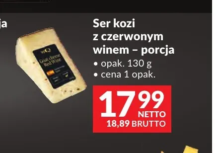 Ser kozi z czerwonym winem porcja promocja w Makro