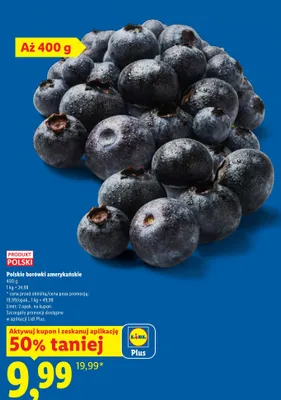 Borówki amerykańskie polskie promocja w Lidl