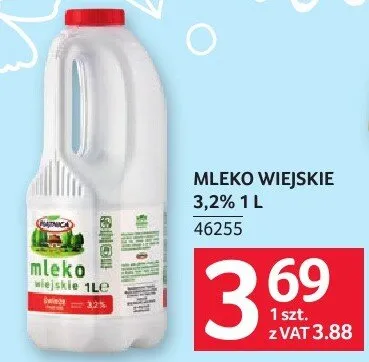 Mleko wiejskie 3,2% 1 l promocja w Selgros