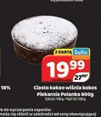 Ciasto kakao wiśnia kokos Piekarnia Polanka promocja w Delfin