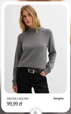 Sweter z golfem bonprix promocja w bonprix