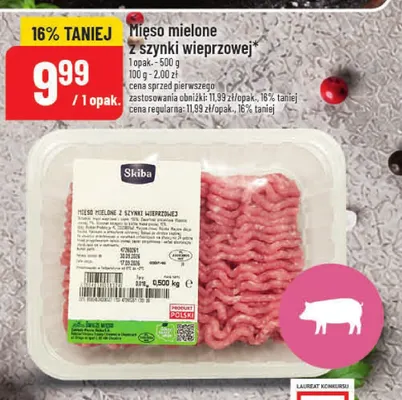 Mięso mielone z szynki wieprzowej Skiba promocja w POLOmarket