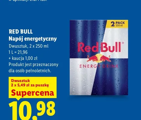 Napój energetyczny Red Bull 2-pak 250 ml promocja w Lidl