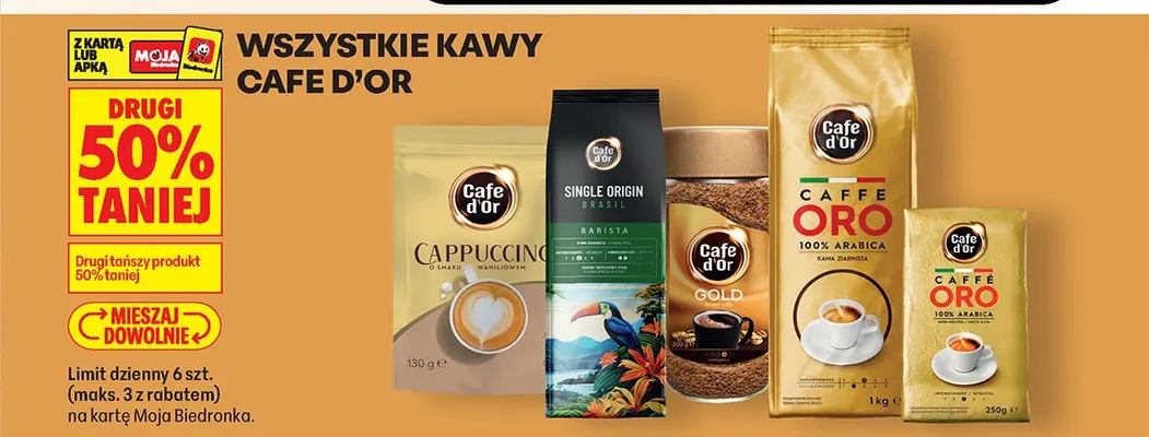 Wszystkie kawy Cafe d'Or DRUGA -50% promocja w Biedronka