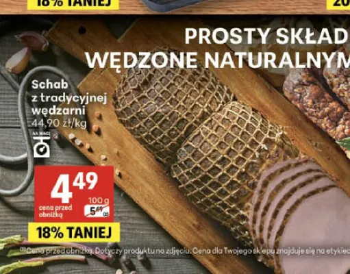 Schab z tradycyjnej wędzarni Szlachecka Wędzarnia promocja w Delikatesy Centrum
