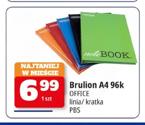 Brulion A4 Office 96k linia / kratka promocja w Leclerc