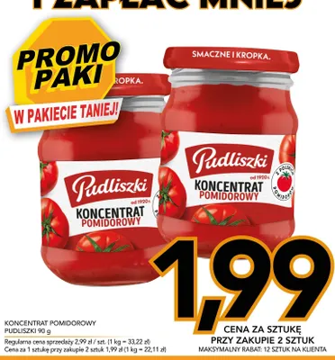 Koncentrat pomidorowy Pudliszki promocja w Kupiec