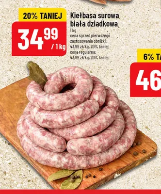 Kiełbasa surowa biała dziadkowa promocja w POLOmarket