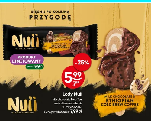 Lody Nuii Milk Chocolate & Ethiopian Cold Brew Coffee promocja w Żabka