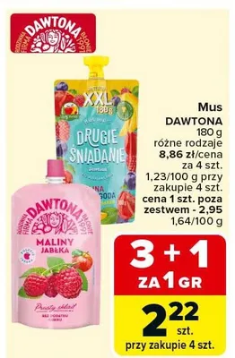 Mus malinowy, jabłkowy promocja w Carrefour Market