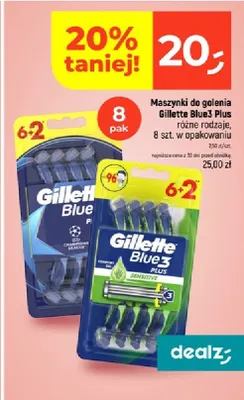 Maszynki do golenia Gillette Blue3 8-pak promocja w Dealz