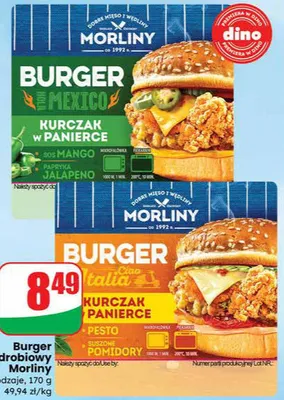 Burger drobiowy kurczak w panierce Calita Pesto promocja w Dino