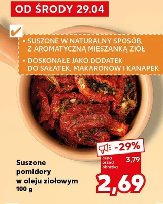 Suszone pomidory w oleju ziołowym promocja w Kaufland