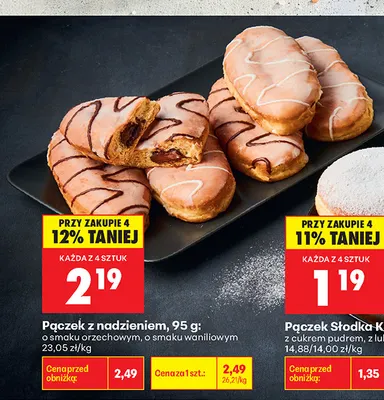 Pączek z nadzieniem o smaku waniliowym promocja w Biedronka