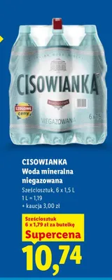 Woda mineralna niegazowana Cisowianka 6-pak promocja w Lidl