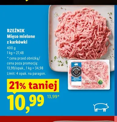 Mięso mielone z karkówki Rzeźnik promocja w Lidl
