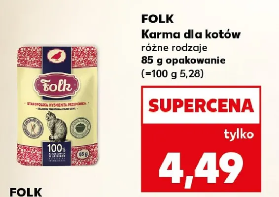 Karma dla kotów Folk promocja w Kaufland