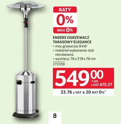 Ogrzewacz tarasowy Elegance Enders 272358 promocja w Selgros
