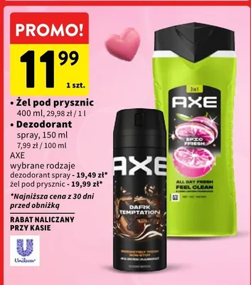 Dezodorant spray AXE promocja w Intermarche