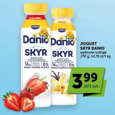 Jogurt Skyr Danio truskawkowy promocja w ABC