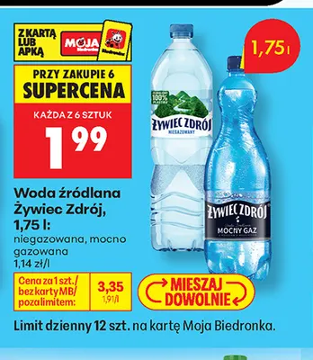 Woda źródlana niegazowana Żywiec Zdrój promocja w Biedronka
