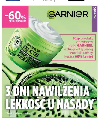 Maska do włosów Garnier Fructis Kiwi Menthol Hair Food promocja w Hebe