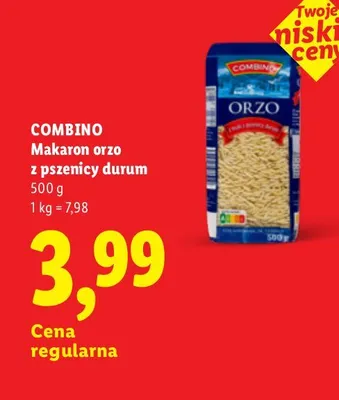 Makaron orzo z pszenicy durum Combino promocja w Lidl