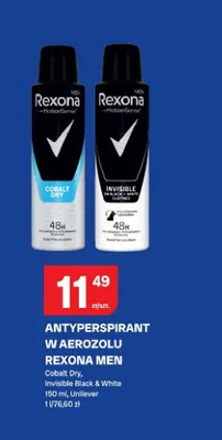 Antyperspirant w aerozolu Rexona Men Cobalt Dry promocja w Chorten