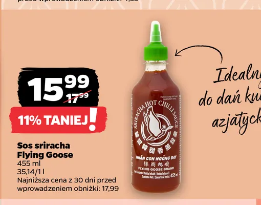 Sos sriracha Flying Goose promocja w Netto