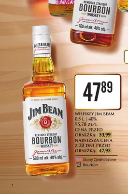 Whiskey Jim Beam Kentucky Straight Bourbon promocja w Dino