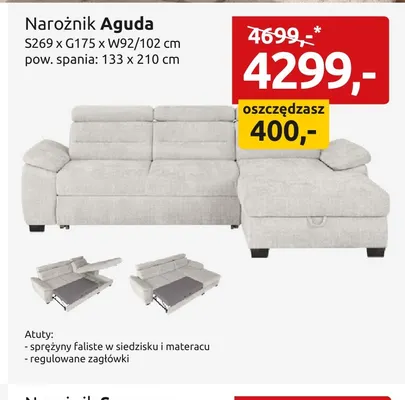 Narożnik Aguda promocja w Black Red White