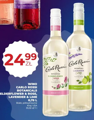 Wino Carlo Rossi Botanicals Elderflower & Rose promocja w Duży Ben