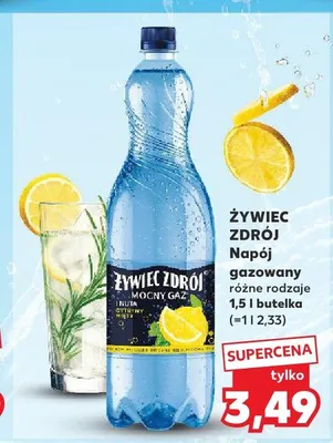 Napój gazowany Żywiec Zdrój Mocny Gaz o smaku cytryny i mięty promocja w Kaufland