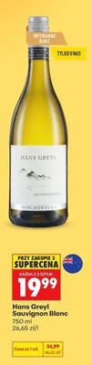 Wino białe wytrawne Hans Greyl Sauvignon Blanc promocja w Biedronka