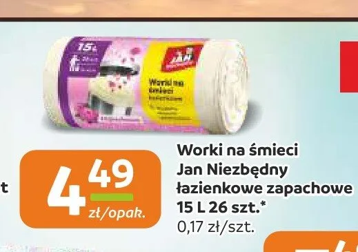 Worki na śmieci Jan Niezbędny łazienkowe zapachowe 15 l promocja w Gama