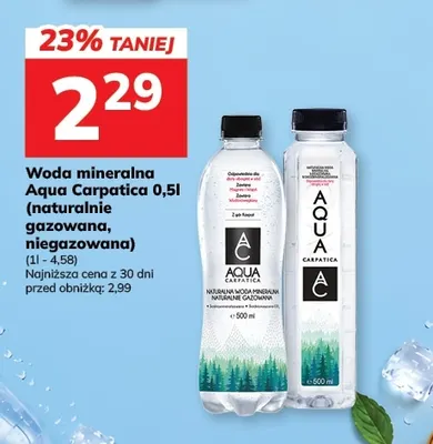 Woda mineralna niegazowana Aqua Carpatica promocja w Hitpol