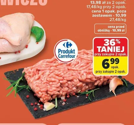 Mięso mielone wieprzowo-wołowe Carrefour promocja w Carrefour