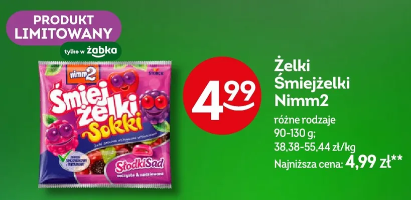Żelki Śmiejżelki Nimm2 Sokki SłodkiSad promocja w Żabka